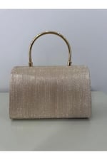 Gold Işıltılı Clutch Abiye Çanta