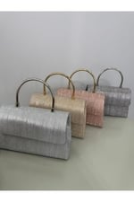 Gold Işıltılı Clutch Abiye Çanta