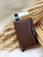 GOLD LIFE-Hakiki Deri RFID Korumalı Mekanizmalı Kartlık (YEŞİL)