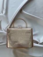 Gold Taşlı Metal Kulplu Abiye Çanta