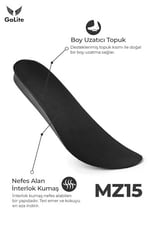 GoLite 2.5 Cm Boy Uzatıcı Tabanlık, Gizli Topuk Yükseltici Ayakkabı Tabanlığı MZ15 (41-42, Siyah)