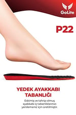 GoLite P22 Ortopedik Ayakkabı Tabanlığı – Yumuşak Poliüretan İç Taban, Arch Desteği ve Parmak Ucu Masaj Noktaları, Konforlu ve Destekleyici Insole, Tüm Ayakkabılar İçin Rahat Yastıklama - (44)