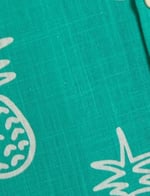 Gömlek Kısa Kollu Ananas Baskılı Cep Detaylı