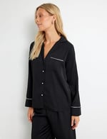Gömlek Pijama Üstü Uzun Kollu Cep Detaylı Biyeli