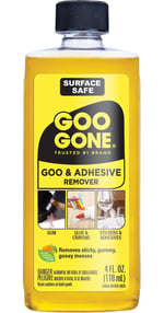Goo Gone Orijinal Yapışkan Sökücü - 4 Ons - Yüzey Güvenli Yapışkan Sökücü Etiketleri Çıkartmaları Çıkartmaları Kalıntı Bant Çiğneme Gres Katran