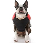 Gooby - Dolgulu yelek, köpek ceketi, manto, fermuarlı kazak ve keten halkalı, kırmızı, beden L - Seçenekler: X-Small chest (~13