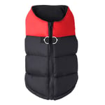 Gooby - Dolgulu yelek, köpek ceketi, manto, fermuarlı kazak ve keten halkalı, kırmızı, beden L - Seçenekler: X-Small chest (~13
