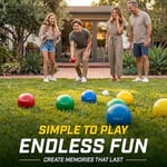 GoSports 90 mm Backyard Boccia Seti, 8 Küre, Pallino, Çanta ve Ölçüm İpi - Birinci Sınıf Reçine