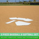 GoSports Beyzbol ve Softbol 5 Parça Taban Seti - Çocuklar ve Yetişkinler için Kauçuk Saha Tabanları