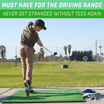 GoSports Kauçuk Golf Tişörtleri 9'lu Paket - 3 x 1,5 inç, 2,25 inç ve 3,5 inç Tees - Suni Çim Golf Paspasları ile Evrensel