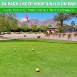 GoSports Köpük Uçuş Egzersiz Golf Topları - 24'lü Paket Sınırlı Uçuş Antrenman Topu - Klasik Beyaz veya Yüksek Görünürlüklü Sarı Arasından Seçim Yapın