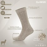 GoWith 2'li-4'lü Alpaka Yünlü Termal Yıkamalı Yumuşak Doğal Kışlık Ayakkabı Bot İçin Kadın ve Erkek Çorap 3095