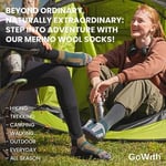 GoWith Unisex Merinos Yünü Tabanaltı Havlulu Dikişsiz Hiking Yürüyüş Aktivite Termal Çorap 3592