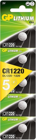 Gp Batteries Cr1220 1220 Boy Lityum Düğme Pil, 3 Volt, 5'li Kart - Seçenekler: Cr1220, Cr1616, Cr1632