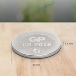 Gp Batteries Cr2016 2016 Boy Lityum Düğme Pil, 3 Volt, 5'Li Kart - Seçenekler: 5'li, Tekli