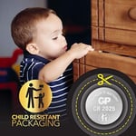 Gp Batteries Cr2025 2025 Boy Lityum Düğme Pil, 3 Volt, 5'Li Kart - Seçenekler: 5'li, Tekli