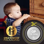 Gp Batteries Cr2450 2450 Boy Lityum Düğme Pil, 3 Volt, 5'Li Kart