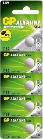 Gp Batteries Gp189 Lr54/189/V10Ga Boy Alkalin Düğme Pil, 1.5 Volt, 5'Li Kart - Seçenekler: Gp189 Lr54/189/V10Ga, Gp186 Lr43/186/V12Ga