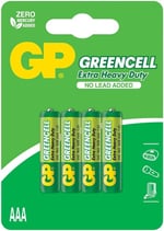 GP Batteries GP24G Greencell R03/1212/AAA İnce Pil, 1.5 Volt, 40'lı Kutu, Yeşil/Sarı/Beyaz - Seçenekler: 40'lı, 4'lü