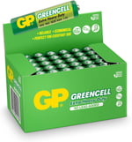 GP Batteries GP24G Greencell R03/1212/AAA İnce Pil, 1.5 Volt, 40'lı Kutu, Yeşil/Sarı/Beyaz - Seçenekler: 40'lı, 4'lü