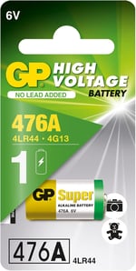Gp Batteries Gp476A Süper Alkalin 476A/Px28A/A544/4Lr44 Boy Pil, 6 Volt, Tekli Kart