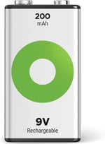 GP Batteries ReCyko 200 9V Boy Ni-Mh Şarjlı Pil, 8.4 Volt, Tekli Kart