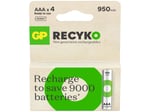 GP Batteries Recyko 950 AAA İnce Kalem Ni-Mh Şarjlı Pil, 1.2 Volt, 4'lü Kart