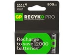 GP Batteries Recyko Pro AAA İnce Ni-Mh Şarjlı Pil, 1.2 Volt, 4'lü Kart