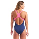 Graphic Swimsuit Swim Pro Back Kadın Lacivert Yüzücü Mayo 011182790