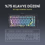 GravaStar Mercury K1 Lite RGB Kablosuz Mekanik Gaming Klavye, İngilizce Q