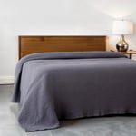Green Black Lara Prestij Serisi Çift Kişilik Yatak Örtüsü Pike 220x240 Koyu Gri, Oeko Tex Standard 100 Sertifikalı %100 Ege Pamuğu
