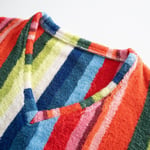 Green Black Stripe Red Kadın Havlu Şortlu Takım %100 Pamuk Renkli Standart