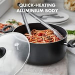 Greenpan Cambridge CW002320 – 002 tencere kapağı/Cam/Alüminyum siyah 24 cm - Seçenekler: 24 cm/3,1l, 24 cm/4,9l Kochtopf