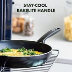 GreenPan Torino sağlıklı, yapışmaz kaplamalı seramik kızartma tavası, 28 cm, PAS içermez, indüksiyon, 160°C'ye kadar fırına dayanıklı, bulaşık makinesinde yıkanabilir, siyah