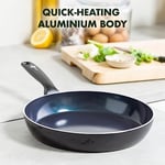 GreenPan Torino sağlıklı, yapışmaz kaplamalı seramik kızartma tavası, 28 cm, PAS içermez, indüksiyon, 160°C'ye kadar fırına dayanıklı, bulaşık makinesinde yıkanabilir, siyah