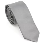 Gri Oxford Model Mendilli Slim Kravat- MKAS-9