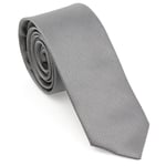 Gri Oxford Model Mendilli Slim Kravat- MKAS-9