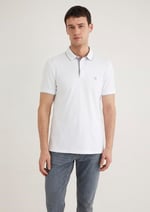 Gri Şerit Detaylı Beyaz Polo Tişört Fitted/Vücuda Oturan Kesim 062373-27879