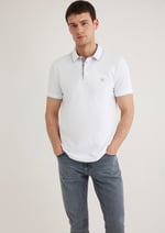 Gri Şerit Detaylı Beyaz Polo Tişört Fitted/Vücuda Oturan Kesim 062373-27879
