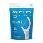 GRIN Çift Flosspyx, Diş İpi Seçimleri, 75 Sayı, Diş Yüzgeçleri, Nane Lezzeti, Geri Dönüşümlü Plastik, 2 Hatlı Güçlü Diş İpi, Daha Uzun Diş İpi Kafası, Yiyecek ve Plak Tuzakları, Güvenli Yumuşak