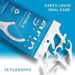 GRIN Çift Flosspyx, Diş İpi Seçimleri, 75 Sayı, Diş Yüzgeçleri, Nane Lezzeti, Geri Dönüşümlü Plastik, 2 Hatlı Güçlü Diş İpi, Daha Uzun Diş İpi Kafası, Yiyecek ve Plak Tuzakları, Güvenli Yumuşak
