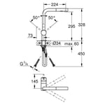 Grohe Eviye Bataryası Spiralli 2 Fonksiyonlu Minta Krom- 30274000