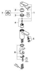 Grohe Lavabo Bataryası Eurosmart Cosm M-Boyut Krom - 23325000