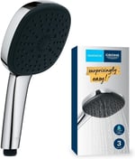 GROHE Vitalio Comfort 110 El Duşu, 3 Akışlı (Masaj, Yağmur & Jet), SmartSwitch, 110mm Kare Duş Başlığı, Silikon Halka, Kireç Önleyici Sistem, Krom, 26092001