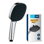 GROHE Vitalio Comfort 110 El Duşu, 3 Akışlı (Masaj, Yağmur & Jet), SmartSwitch, 110mm Kare Duş Başlığı, Silikon Halka, Kireç Önleyici Sistem, Krom, 26092001