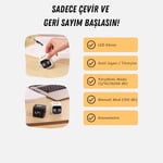 GT-1 Pomodoro Zamanlayıcı Küp, Flip Timer, Öğrenci Ders Çalışma Saati, 5/10/30/60 dk & Özel Geri Sayım, USB Şarjlı, Sessiz/Titreşimli Alarm, Mutfak Kronometresi - Siyah