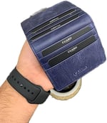 Guard Antik Lacivert Patlı Tasarım Deri Kartlık Erkek/Kadın P5239