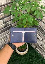Guard Antik Lacivert Patlı Tasarım Deri Kartlık Erkek/Kadın P5239
