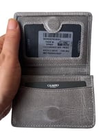 Guard Cüzdan Mini Mıknatıslı Kartlık Kartvizitlik Hakiki Deri 10.5x7.5x2 cm Mini (Gri)