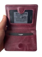 Guard Cüzdan Mini Mıknatıslı Kartlık Kartvizitlik Hakiki Deri 10.5x7.5x2 cm Mini (Bordo)